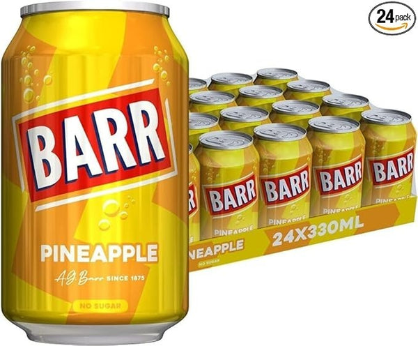 No Sugar Pineapple Soda 24x330ml Cans Bulk Pack Savings