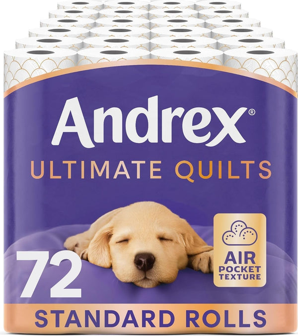 Andrex 3 Ply Quilted Toilet Paper Luxury Pack 72 Rolls