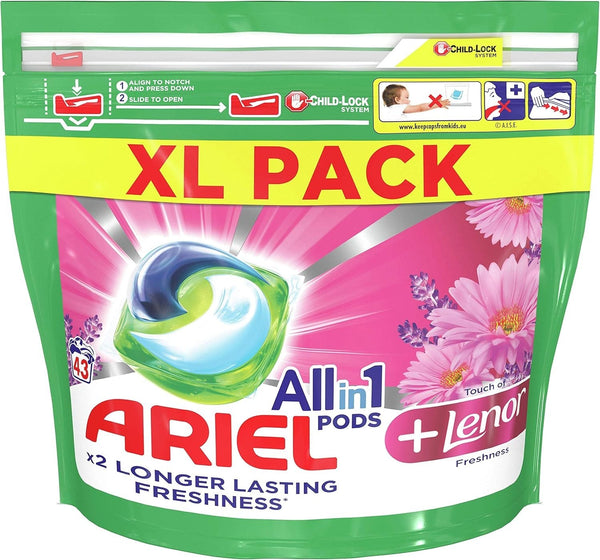 Ariel All In One Pods Capsules Fresh Green Scent 42 Washes