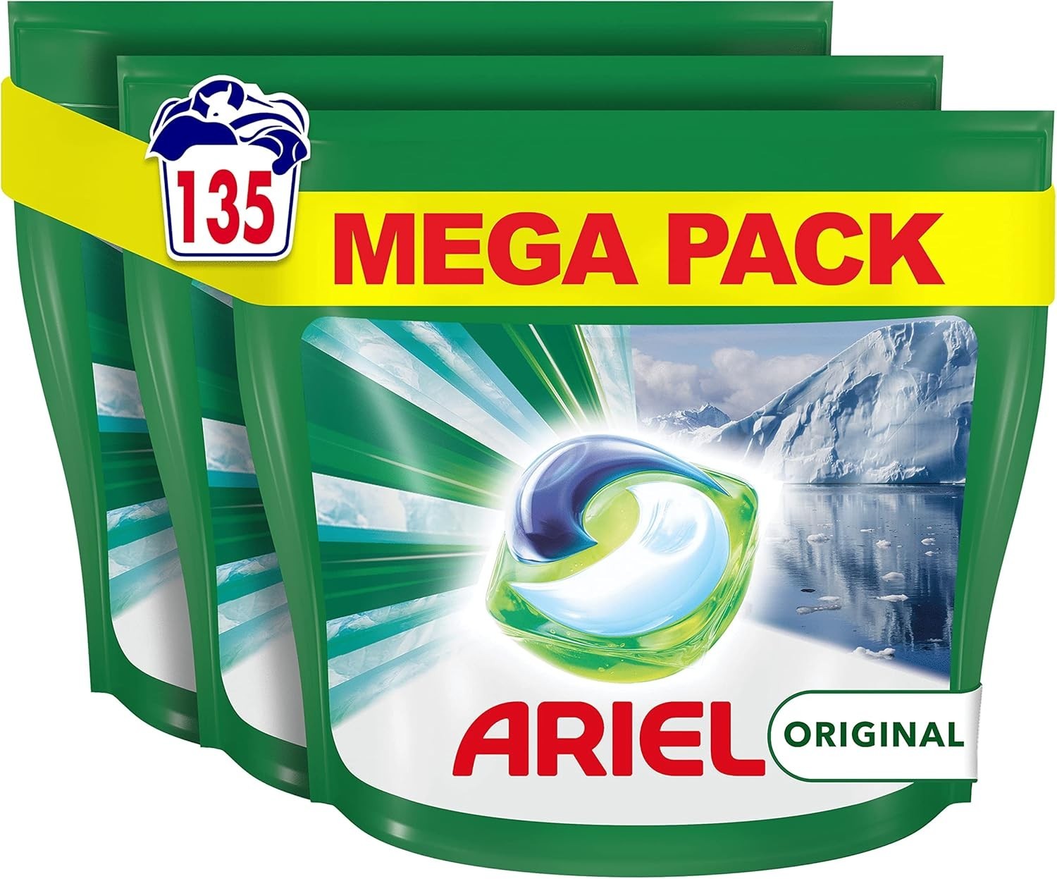 Ariel All-in-1 Pods Laundry Detergent 135 Washes | Original Fresh Cleaning by Ariel