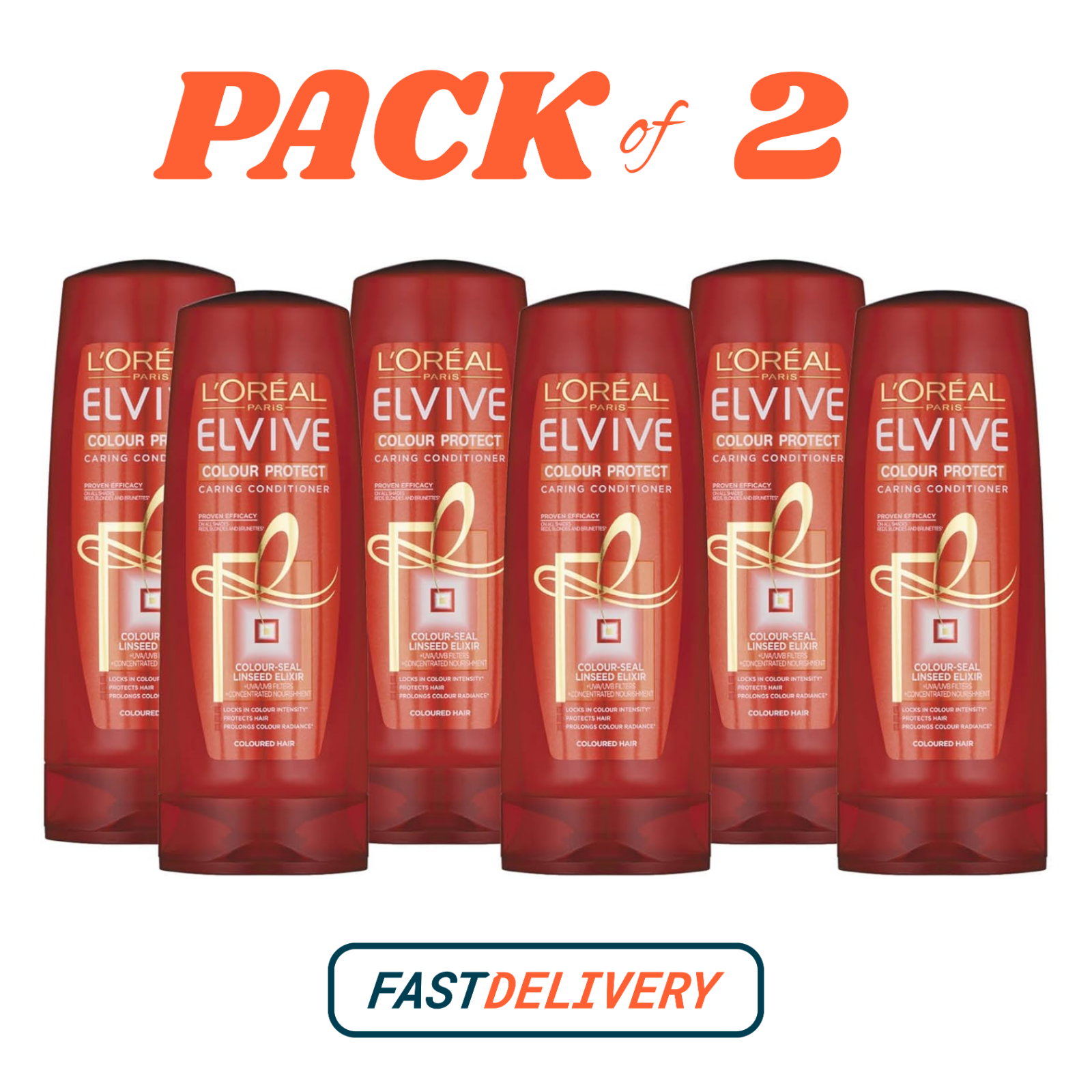 L'Oreal Elvive Colour Protect Conditioner 250ml x6 Shine & Nourishment by L'ORÉAL