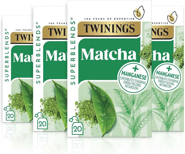 Twinings Super Green Matcha Tea 4x20 Bags 80 Count Medium Caffeine Superblends