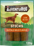 Adventuros Buffalo Dog Treats 120g Sticks Pack 6 Low Fat by Adventuros