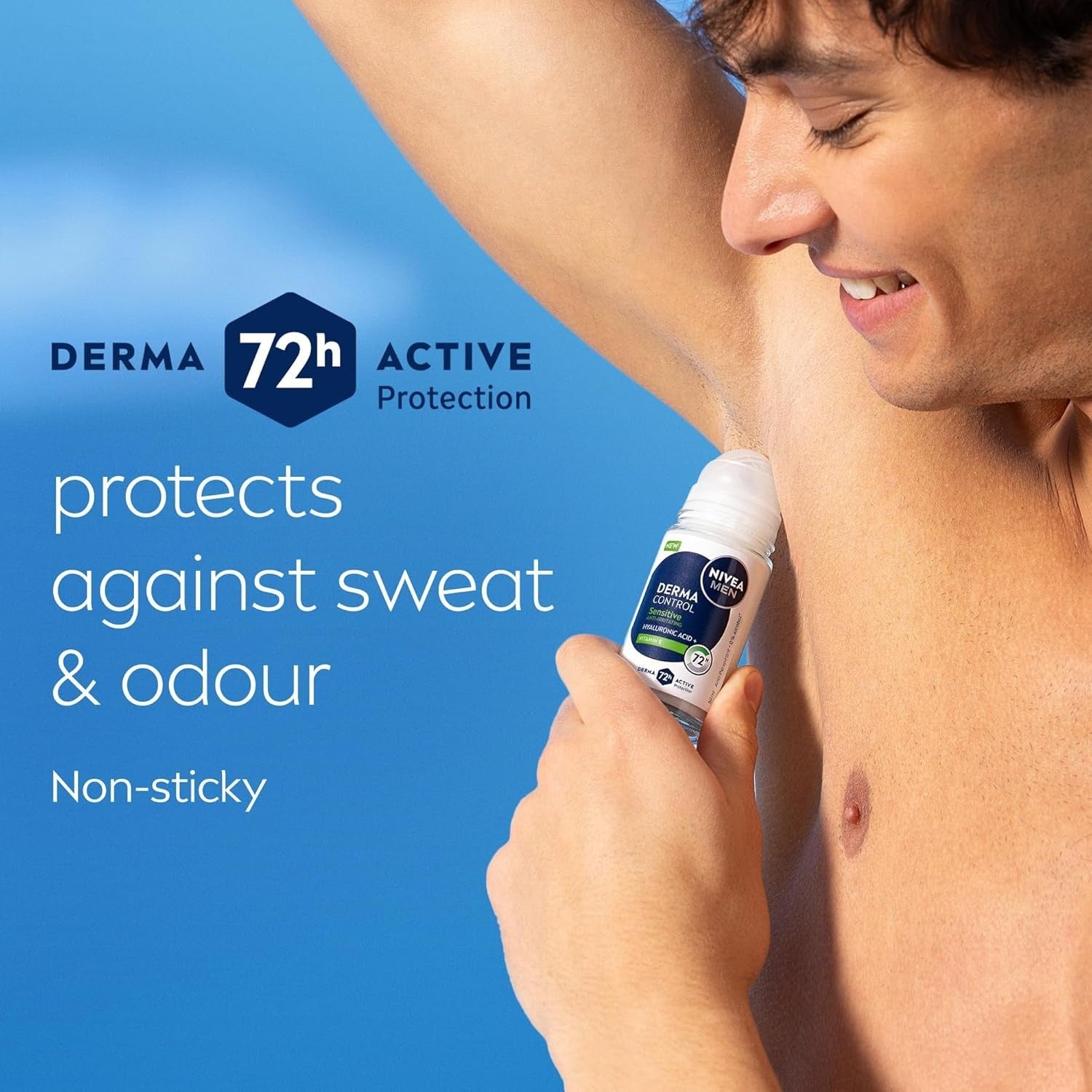 NIVEA MEN Derma Control Sensitive Roll-On 6 x 50ml 72H Anti-Perspirant by Nivea Men
