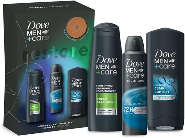 Dove Men Care Restore Gift Set Body Wash 2in1 Shampoo Pad