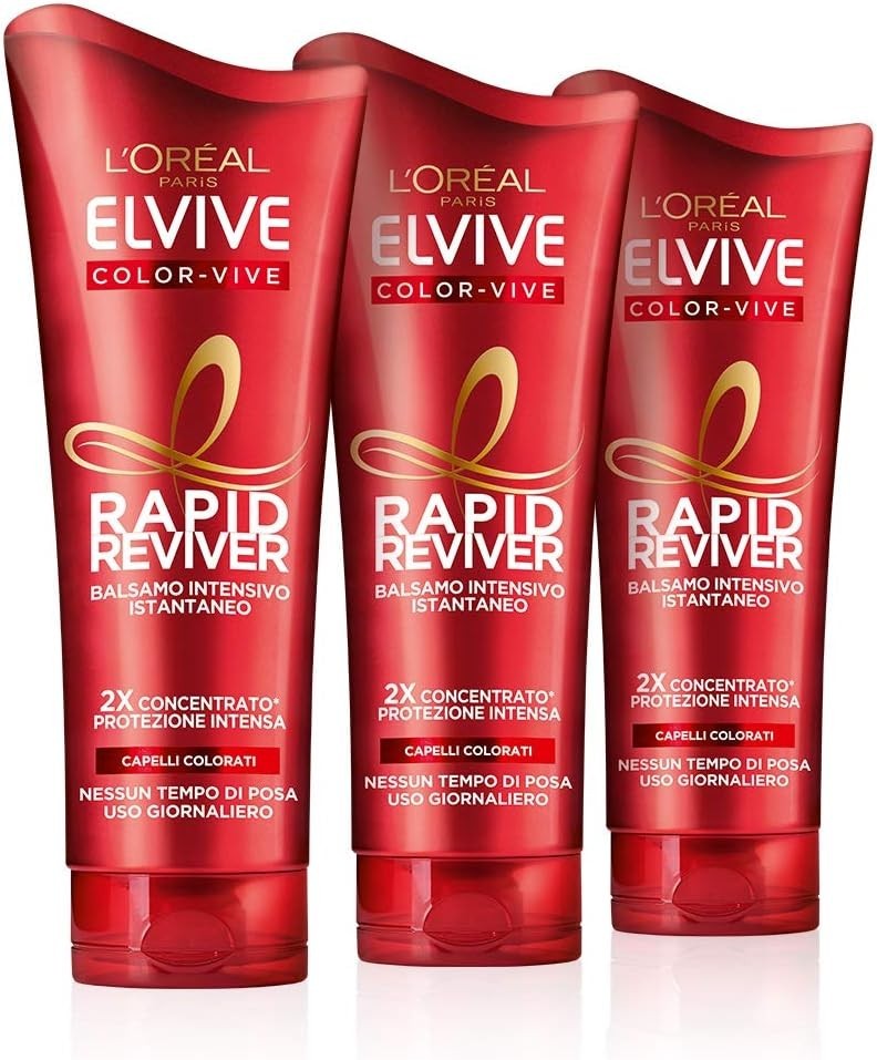 L'Oreal Elvive Color Vive Rapid Reviver Conditioner 3x180ml for Dyed Hair by L'Oreal Paris