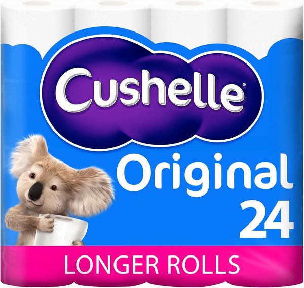 Cushelle Original Toilet Paper 24 Longer Rolls Two Ply Soft