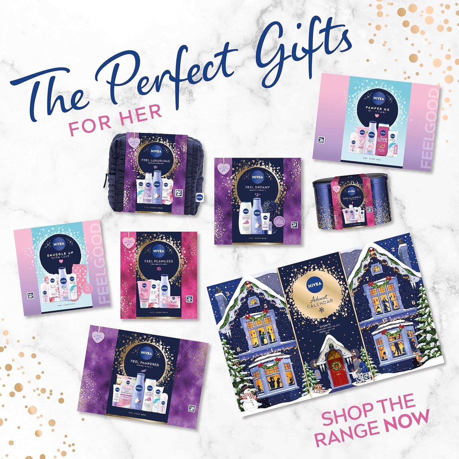 NIVEA Pamper Me With Care Gift Set 6pc | Women’s Skincare Moisturising Bundle by NIVEA