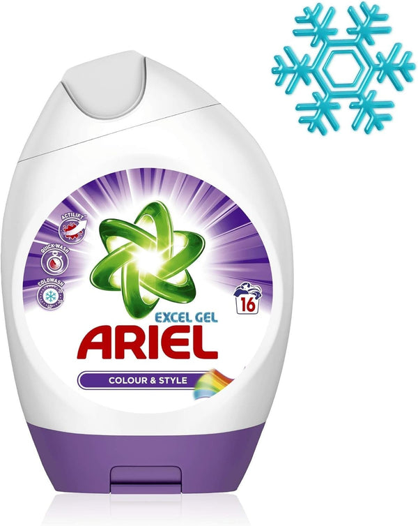 Ariel Washing Liquid Gel 888ml Pack 6 Colour and Style Cold