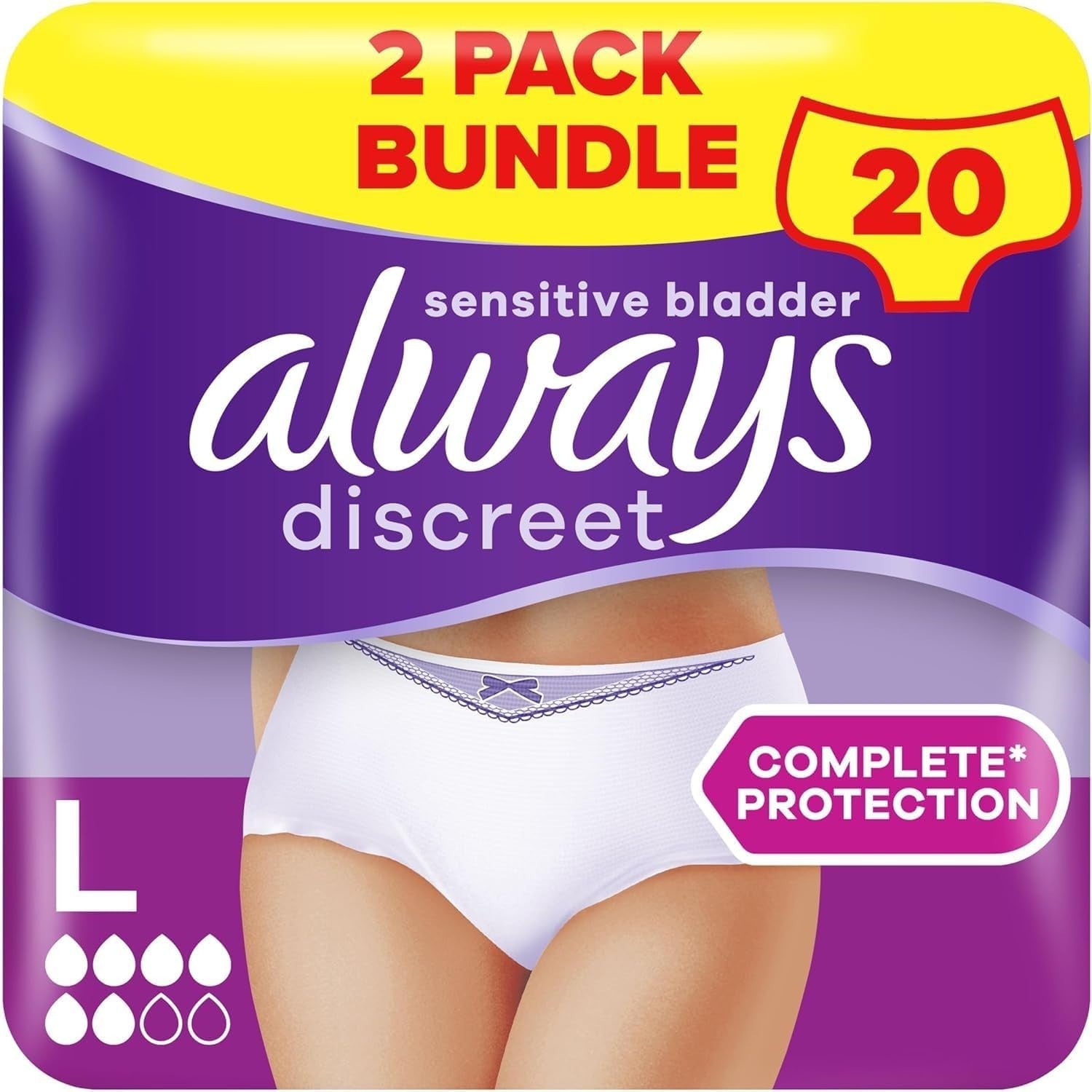 Always Discreet Incontinence Pants Women Large 20 Count by Always Discreet