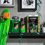 Lynx The Wingmen Jungle Fresh 2pc Gift Set 4pk Body Spray & 3-in-1 Wash for Him by Lynx