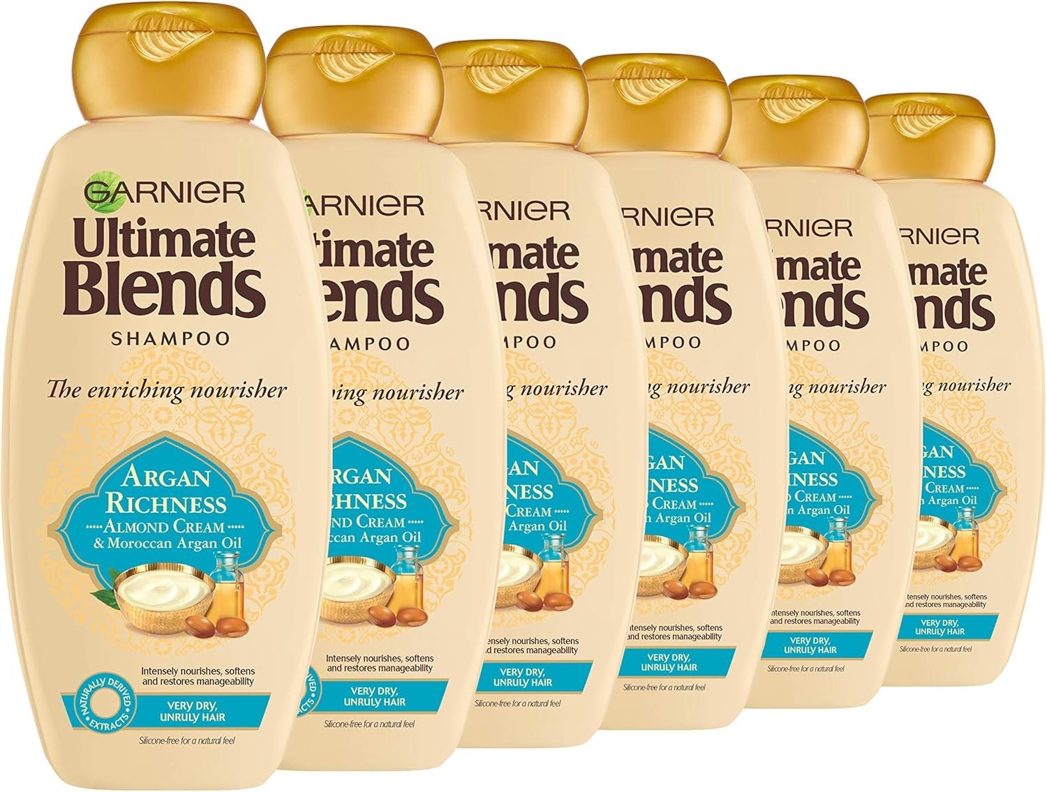 Garnier Ultimate Blends Argan Richness Shampoo 360ml Pack of 6 for Dry Hair by Garnier