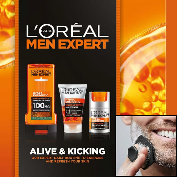 L'Oreal Men Expert Gift Set | Hydra Energetic Face Care Bundle for Men, 4 Piece