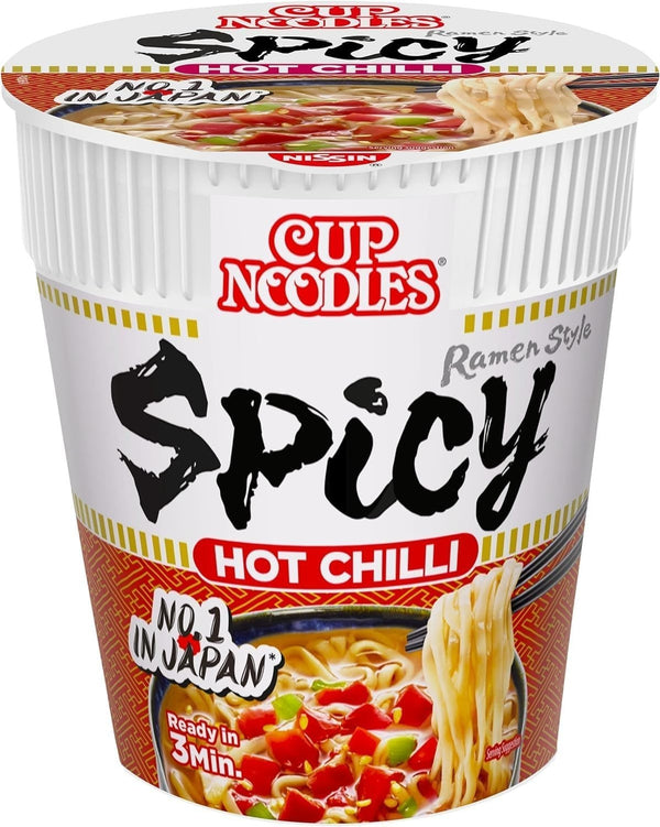 NISSIN Cup Noodles Hot Chilli Flavour 85g Pot (Pack of 7) | Instant Spicy Noodle