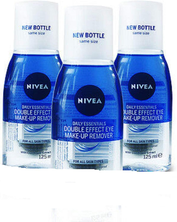 NIVEA Eye Make-Up Remover Double Effect – Gentle Waterproof Cleanser Pack of 3