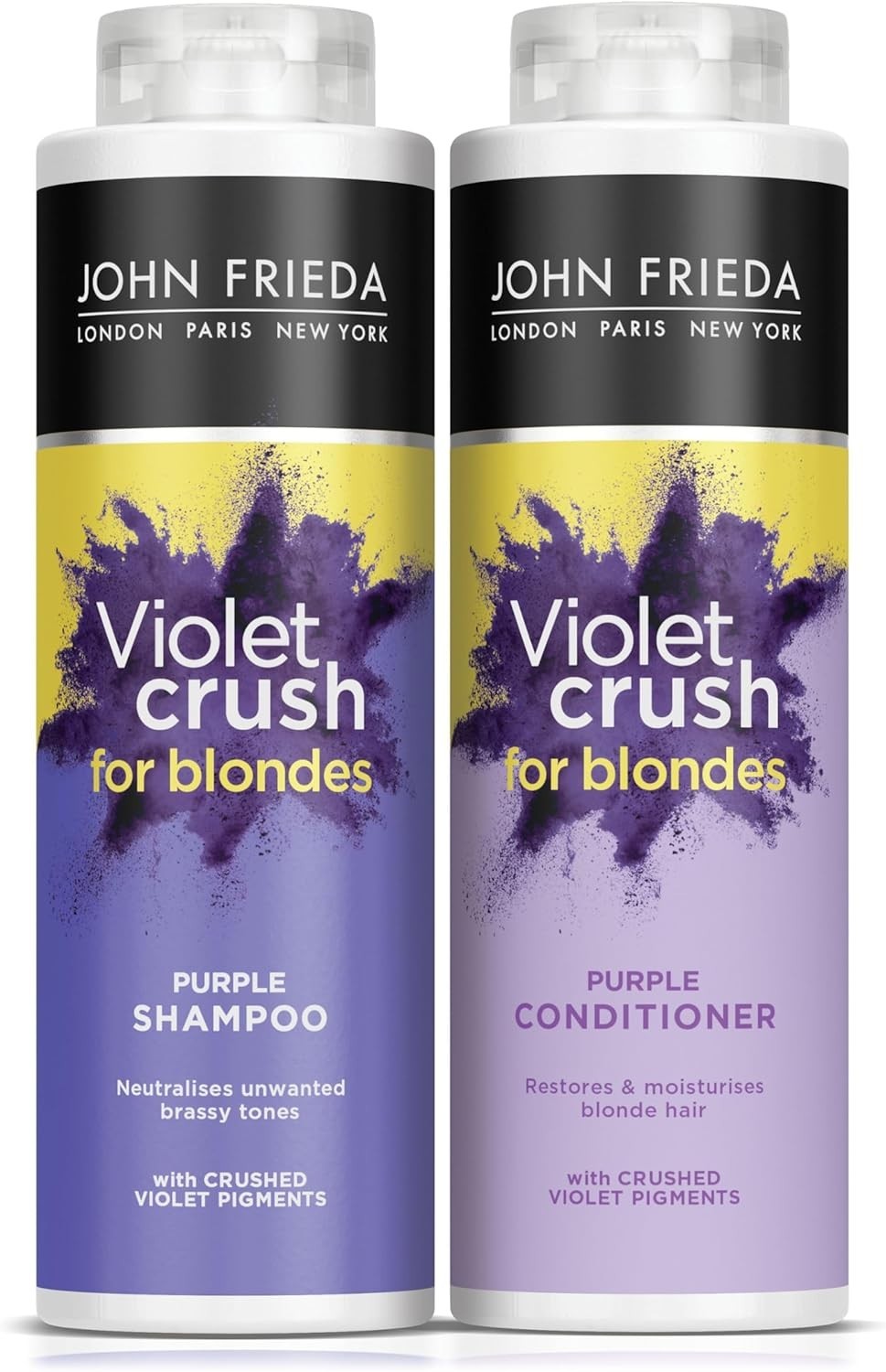 John Frieda Violet Crush Purple Shampoo & Conditioner 2x500ml Blonde Hair Care by JOHN FRIEDA