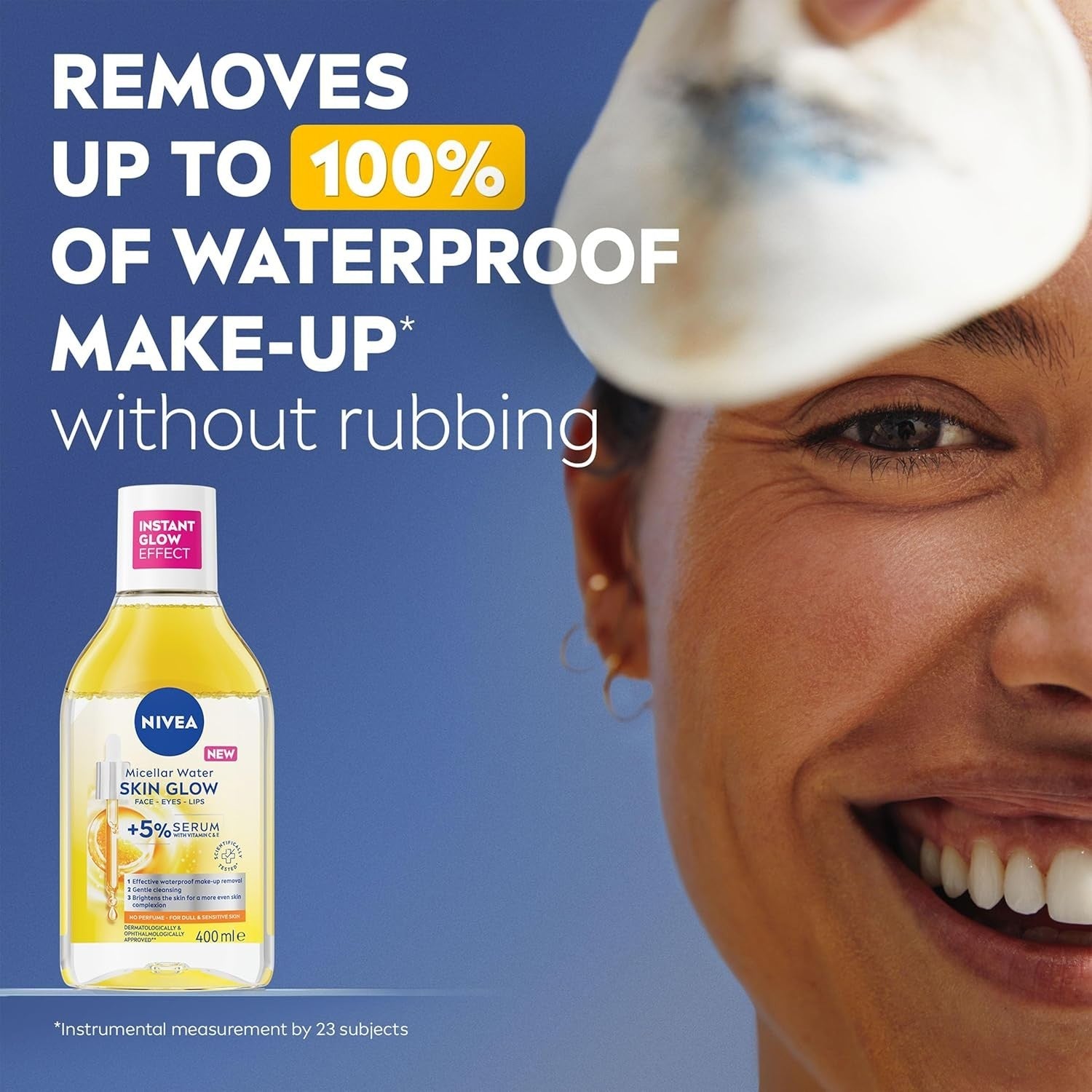 NIVEA Skin Glow Micellar Water 400ml Serum Infused Makeup Remover Vitamin C+E by NIVEA