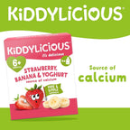 Kiddylicious Strawberry & Banana Yoghurt Pouches 3x4 Pack | Babies 6+ Months by Kiddylicious