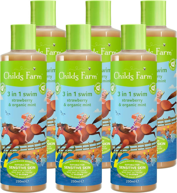 Childs Farm Kids 3 In 1 Swim Strawberry Mint Wash 6 Pack