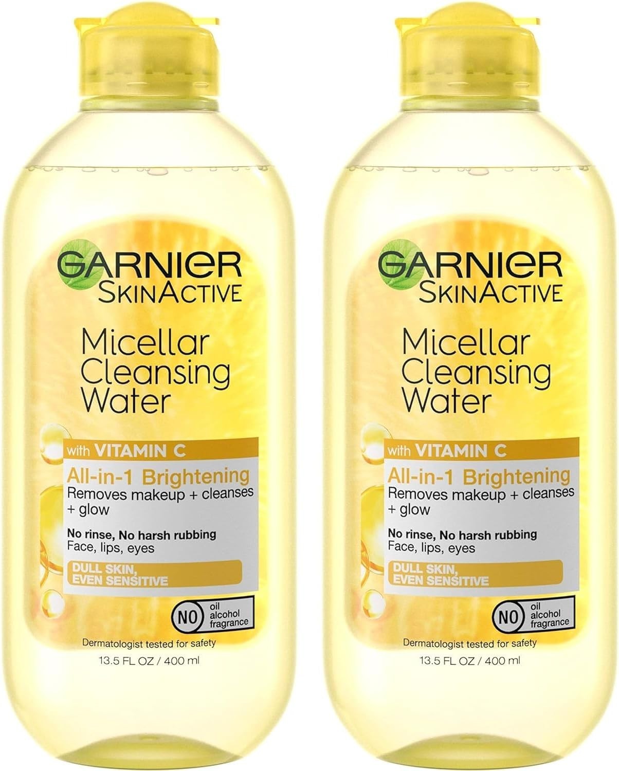 Garnier Micellar Cleansing Water Vitamin C 400ml x2 | Makeup Remover & Cleanser by Garnier