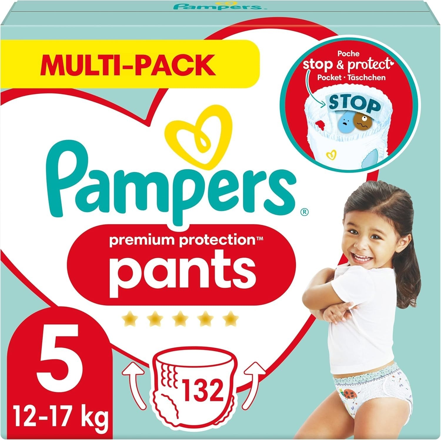 Pampers Premium Protection Pants Size 5 132 Nappies One Month Box 12hr Leak by Pampers