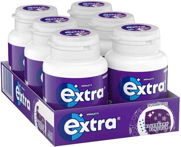 Extra Sugarfree Blueberry Chewing Gum 46pcs x6 | Long Lasting Fresh Breath