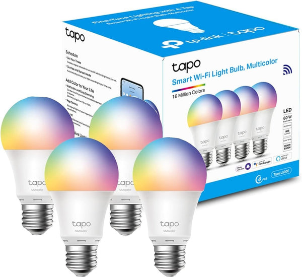 Tapo Smart Wi-Fi LED Bulb E27 8.7W L530E Colour Changing 4Pack Alexa Google Home
