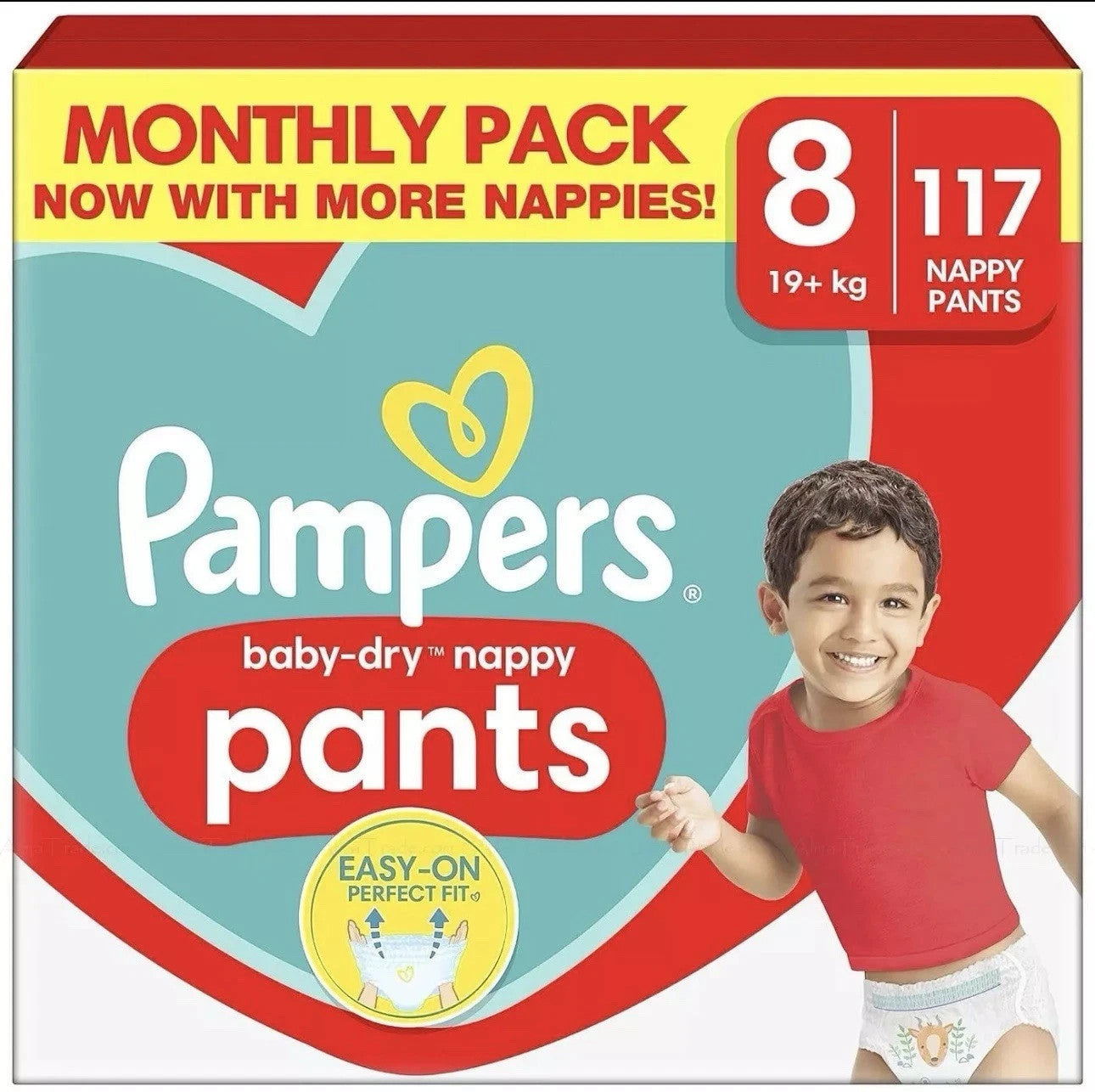 Pampers Baby-Dry Pants Size 8 (19+kg) Monthly Pack 117 Nappies by Pampers