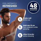 NIVEA MEN Cool Kick Deodorant Spray 200ml x6 – Antiperspirant, Fresh & Cool Care by Nivea Men