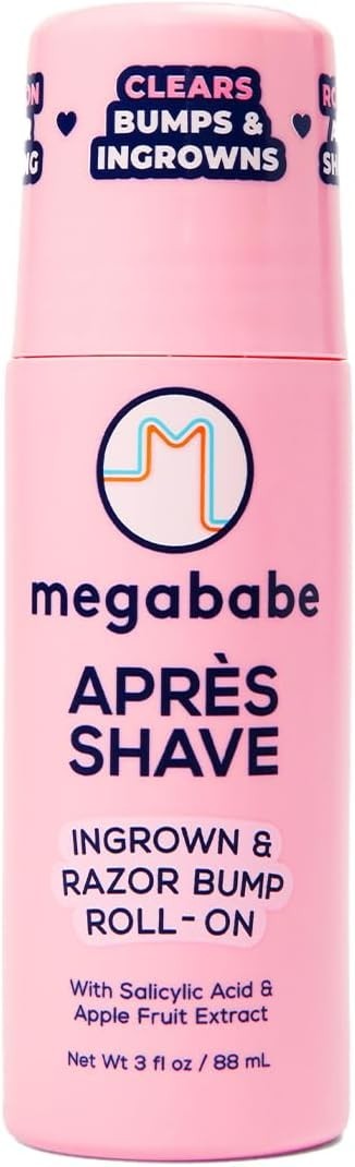Megababe Après Shave Roll-On 3oz Post Shave Razor Bump & Ingrown Hair Treatment