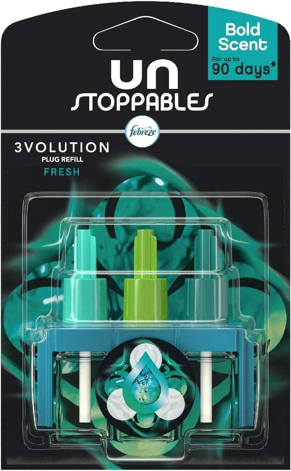 Febreze Unstoppables Plug In Refill Fresh Scent 6 Pack | Air Freshener Pods