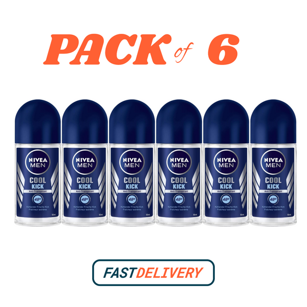 Nivea Men Roll-On Deodorant Fresh Antiperspirant 50ml x6 Long Lasting