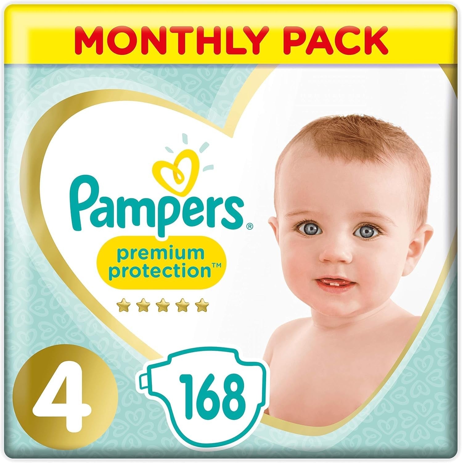 Pampers Nappies Size 4 Baby Diapers 168 Count Disposable Infant Pants Bulk Pack by Pampers