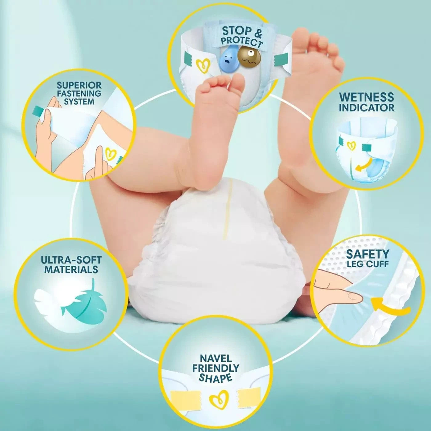 Pampers New Baby Size 3 Nappies 6–10kg Premium Protection Jumbo+ Pack 70pcs by Pampers