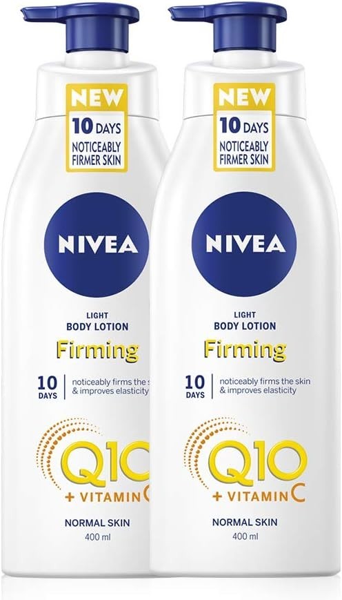 NIVEA Q10 + Vitamin C Firming Body Lotion 400ml Pack of 2 & Soft Cream Moisturis by NIVEA