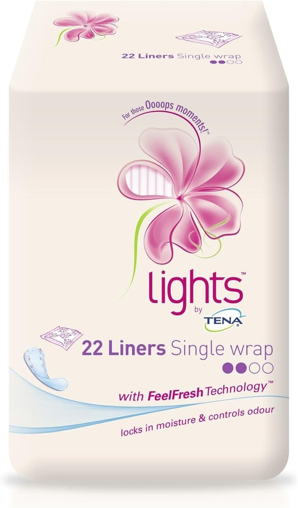 TENA Lights Panty Liners – Disposable Light Absorbency Pads | Ultra-Thin, Fragrance Free