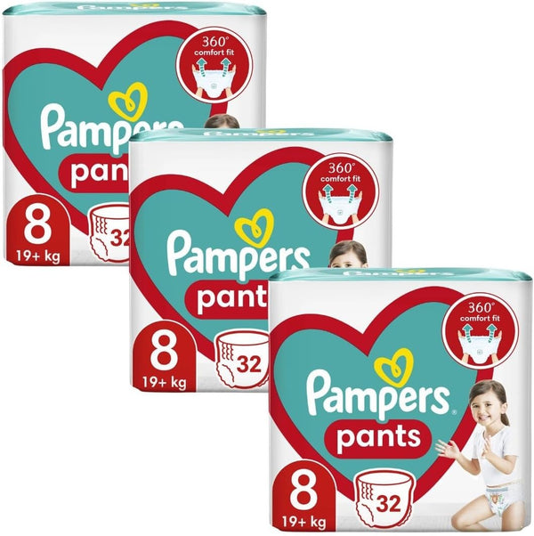 Pampers Jumbo Diapers Size 8, 96pcs, 19kg+ | 360° Fit & Leak Protection