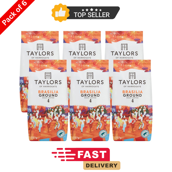 Taylors of Harrogate Brasilia Ground Coffee 227g x6 Bags Medium Roast