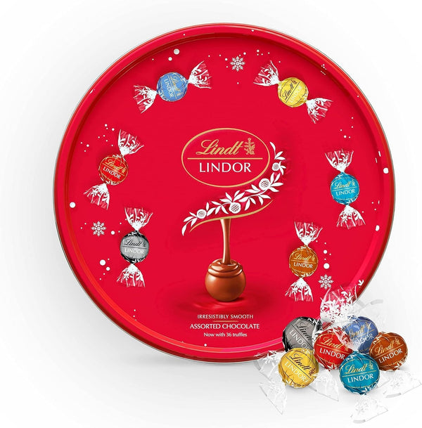 Lindt Lindor Assorted Chocolate Truffles Tin 400g | 32 Balls Gift Sharing