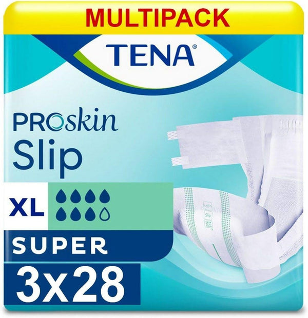 TENA Slip Super XL, 84 Incontinence Pants (3x28 Pack) Adult Protection 120–160cm