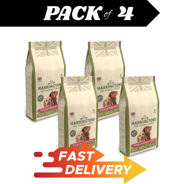 Harringtons Complete Dry Dog Food Beef & Rice 4x2kg | Natural Healthy Nutrition