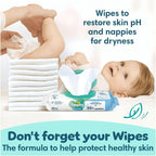Pampers Premium Protection Size 3 Nappies 204 + Harmonie Aqua Baby Wipes 10 by Pampers