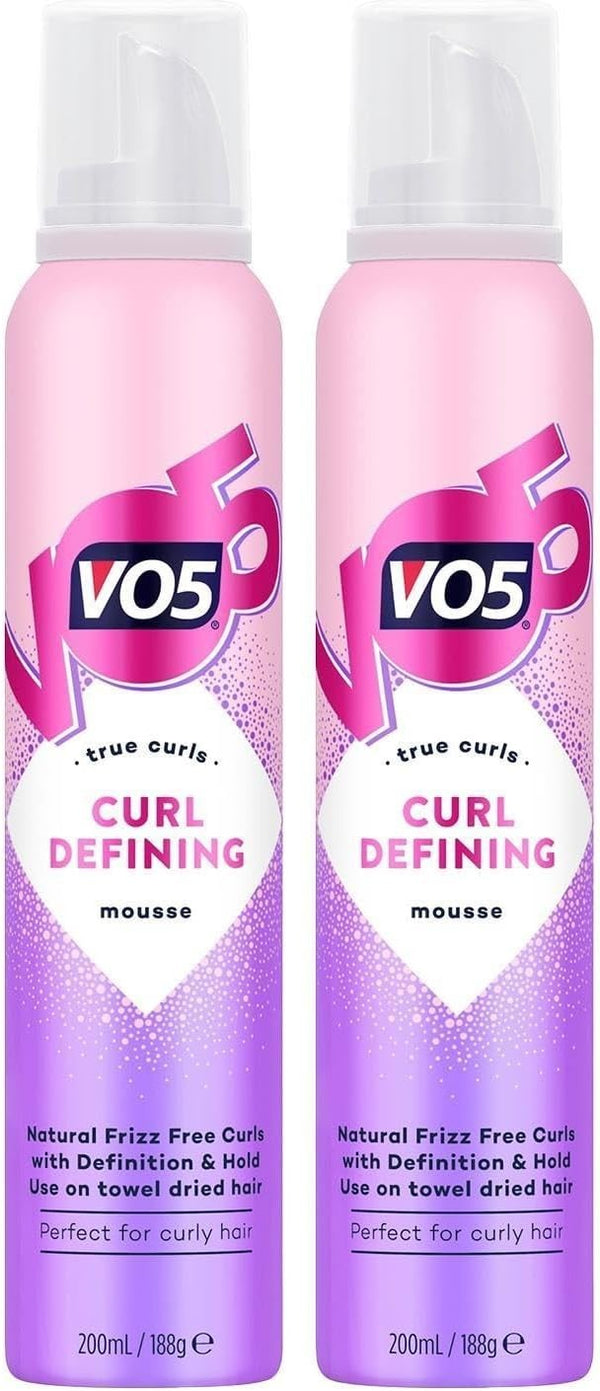 VO5 Curl Defining Mousse 200ml Pack of 2 | Frizz Control & Heat Protection