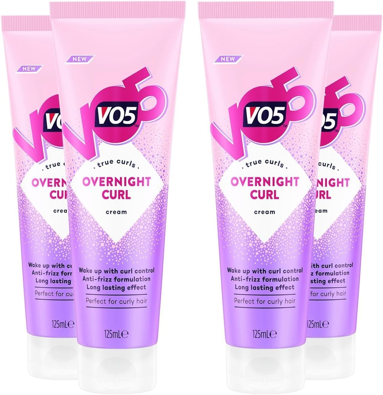 VO5 Overnight Curl Cream 125ml x4 Anti-Frizz Curl Enhancer Mango & Rosemary by V05