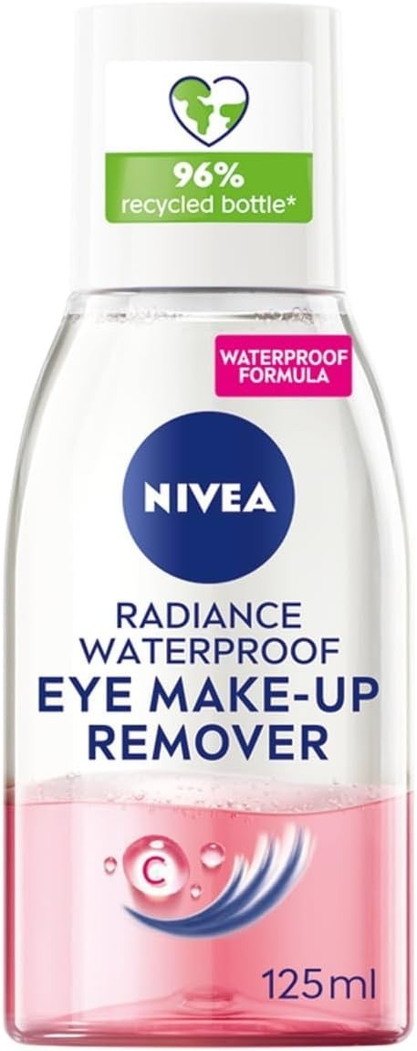 NIVEA Waterproof Eye Make Up Remover Gel Radiance 125ml Sensitive Skin Pink by NIVEA