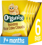 Organix Banana Rice Cake Clouds 40g 7+ Months Baby Finger Food (Pack of 6) by Organix