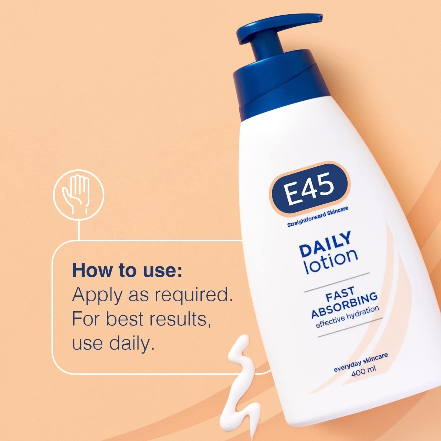 E45 Daily Lotion 400ml Pack of 5 | Perfume Free Body Face Hand Moisturiser by E45