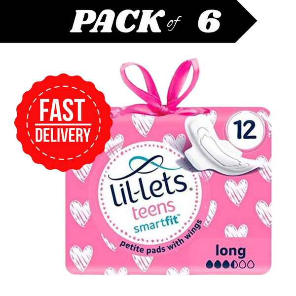 Teen Menstrual Pads | Lil-Lets Long Sanitary Towels With Wings - Heavy Flow Bulk Pack