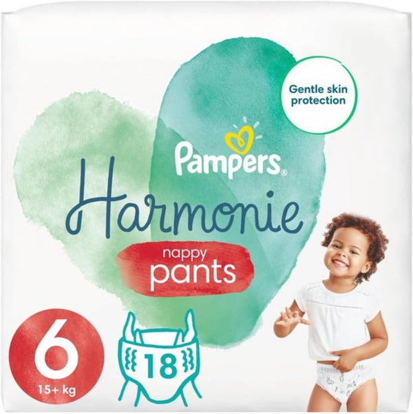 Pampers Harmonie Nappy Pants Size 6 – Soft Breathable Baby Diapers | Eco Friendly 12 Hour Dryness Protection