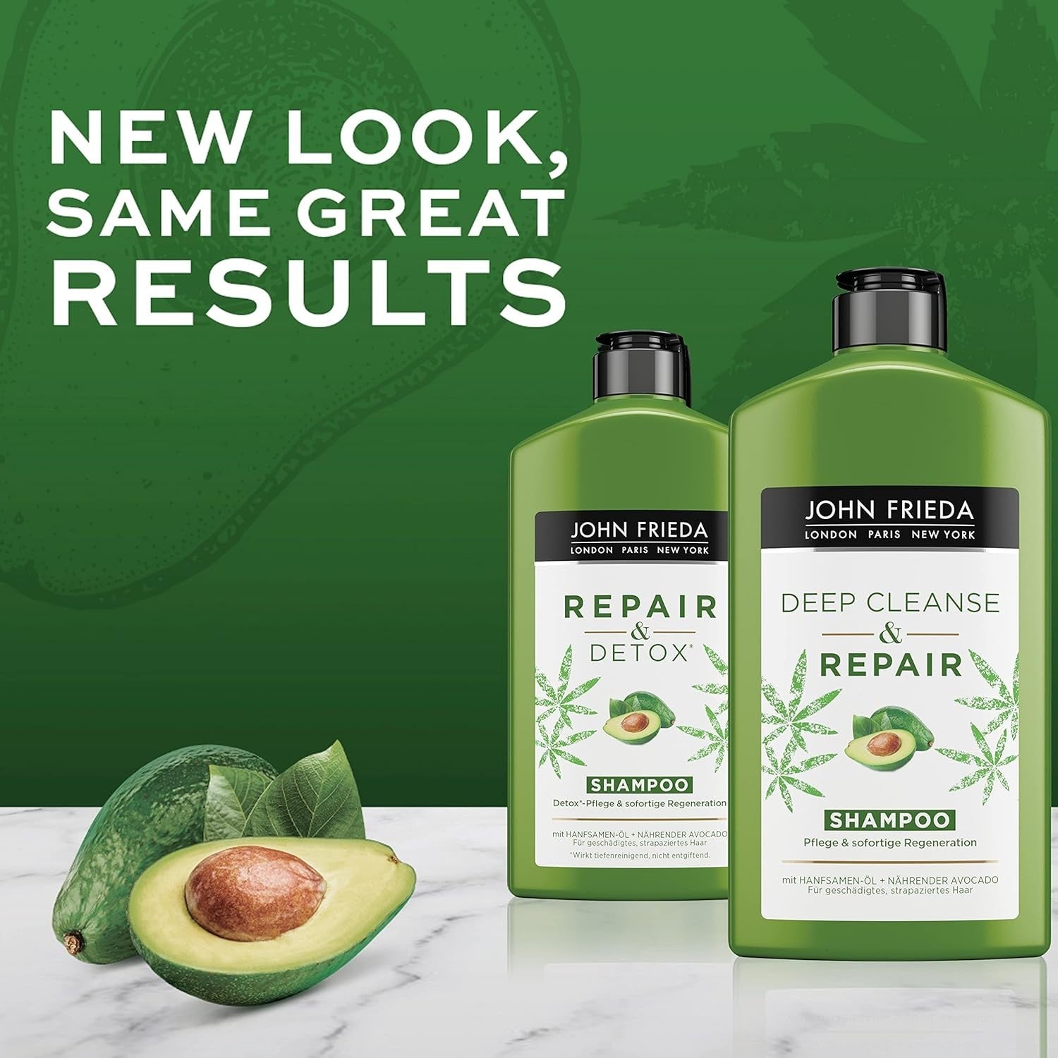 John Frieda Detox Shampoo Avocado Oil & Green Tea 250ml Repair Dry Damaged Hair by JOHN FRIEDA